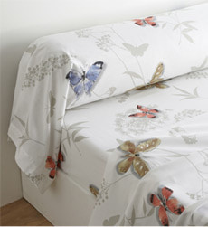 Linge de lit motif papillons